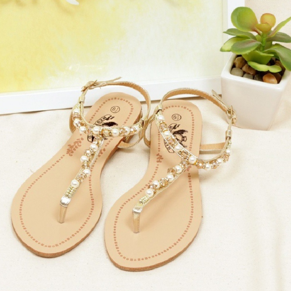 Gold pearl flats
